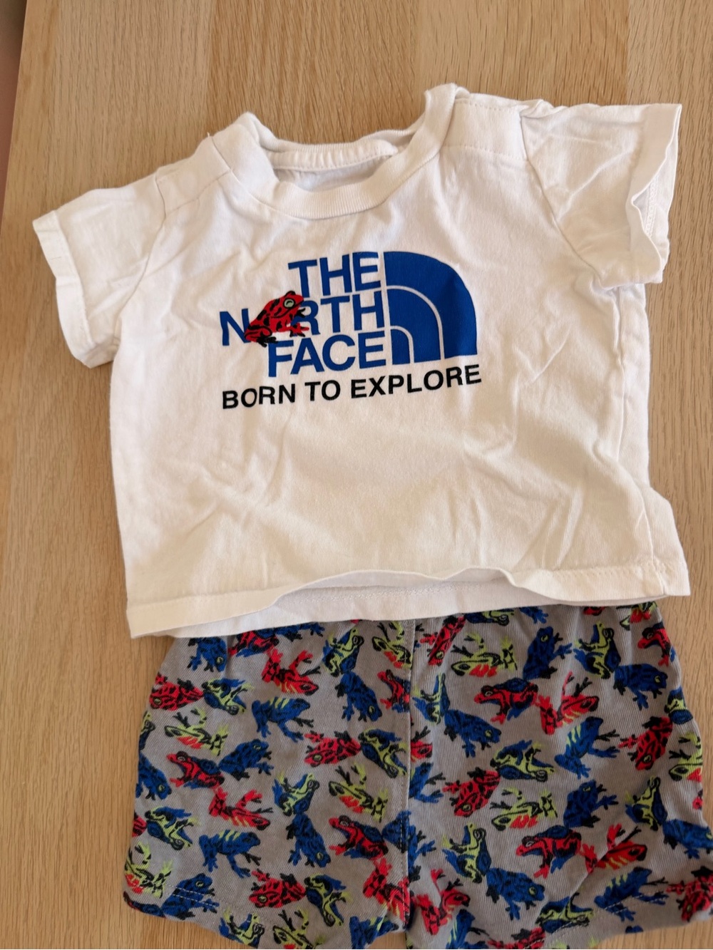 The North Face White Frog Tee with Matching Frog Shorts